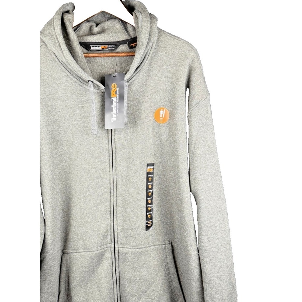 Timberland PRO 3XL Tall Hoodie Mens Grey Full Zip Fleece Original Fit‎ NWT